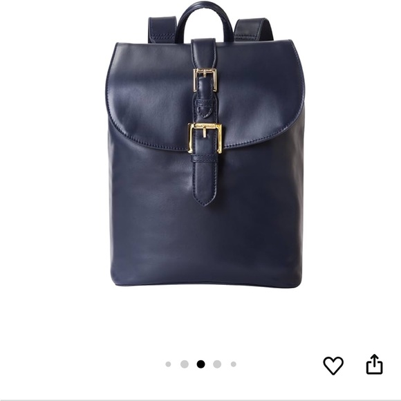 Isaac Mizrahi Handbags - Isaac Mizrahi navy leather backpack